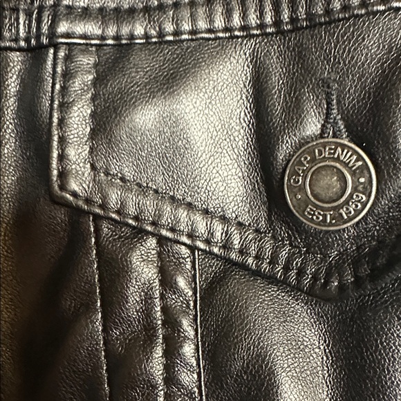 GAP Classic Black Leather Jacket - Picture 2 of 4